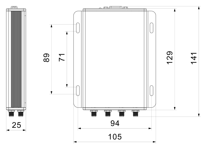 RU6601-RU6608 mechanical dimensions